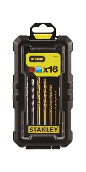 STANLEY STA7221-XJ 16 Pieces Drilling and Screwdriving Accessory Bit Set, Black/Yellow